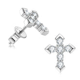 0.54ct Moissanite Delicate Cross earrings